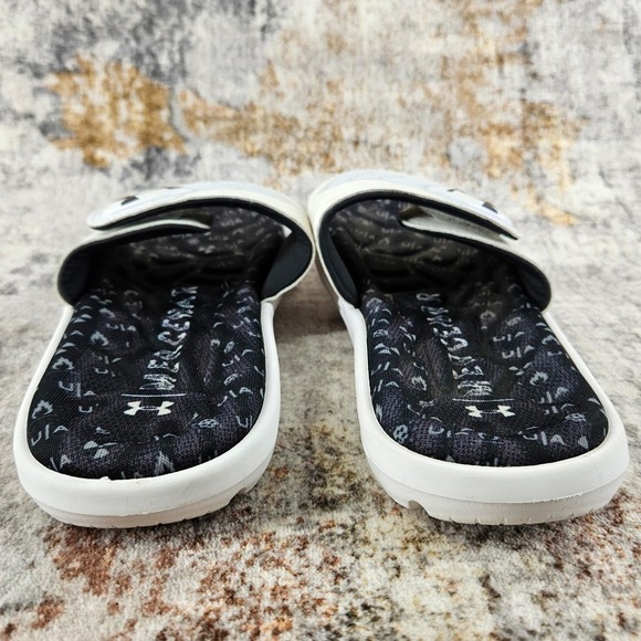 Under Armour Mercenary Ignite Slides Sandals Youth 5 White Black 3022712 Beach - Picture 5 of 12